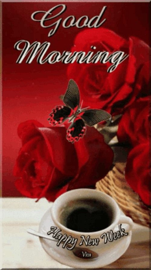 Good Morning With Red Roses And Coffee