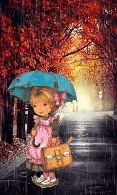 Good Morning Girl In Rain